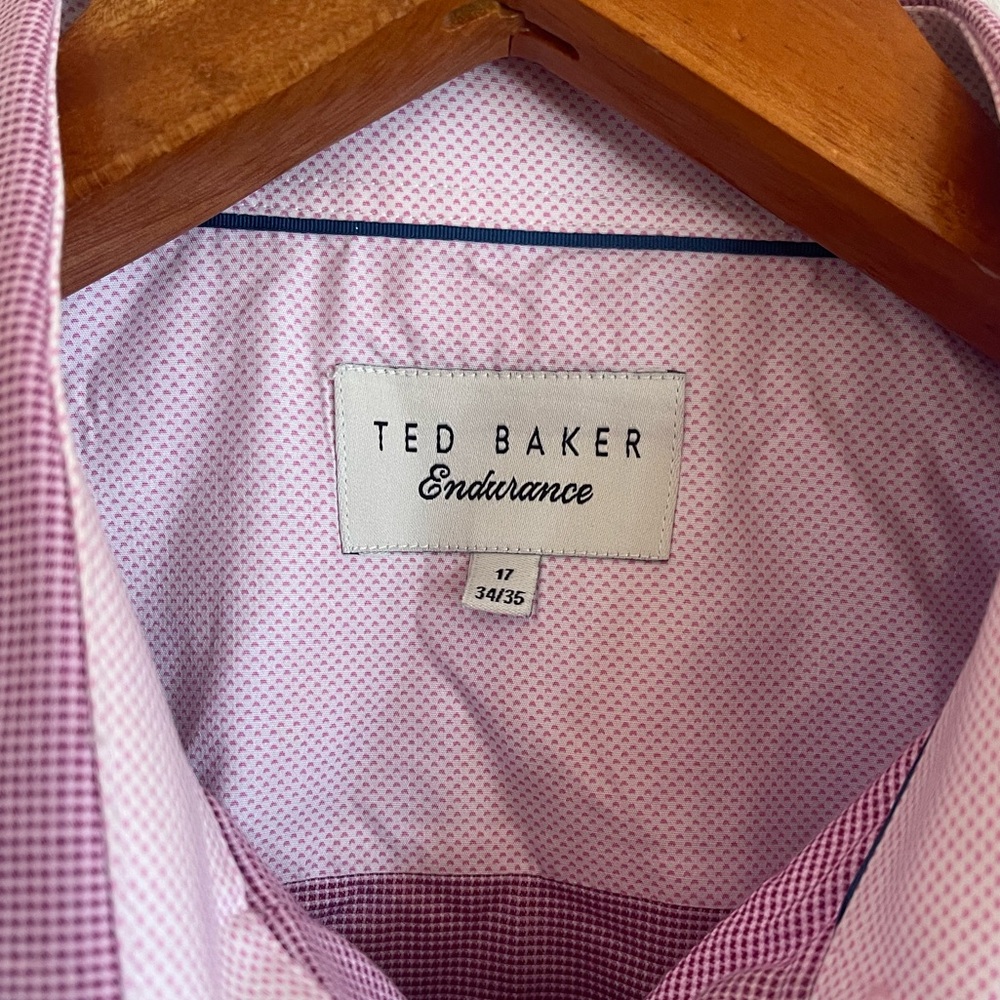 Ted Baker Endurance Dress Shirt – Pink Micro Check – Size 17 (34/35) - Picture 3 of 7